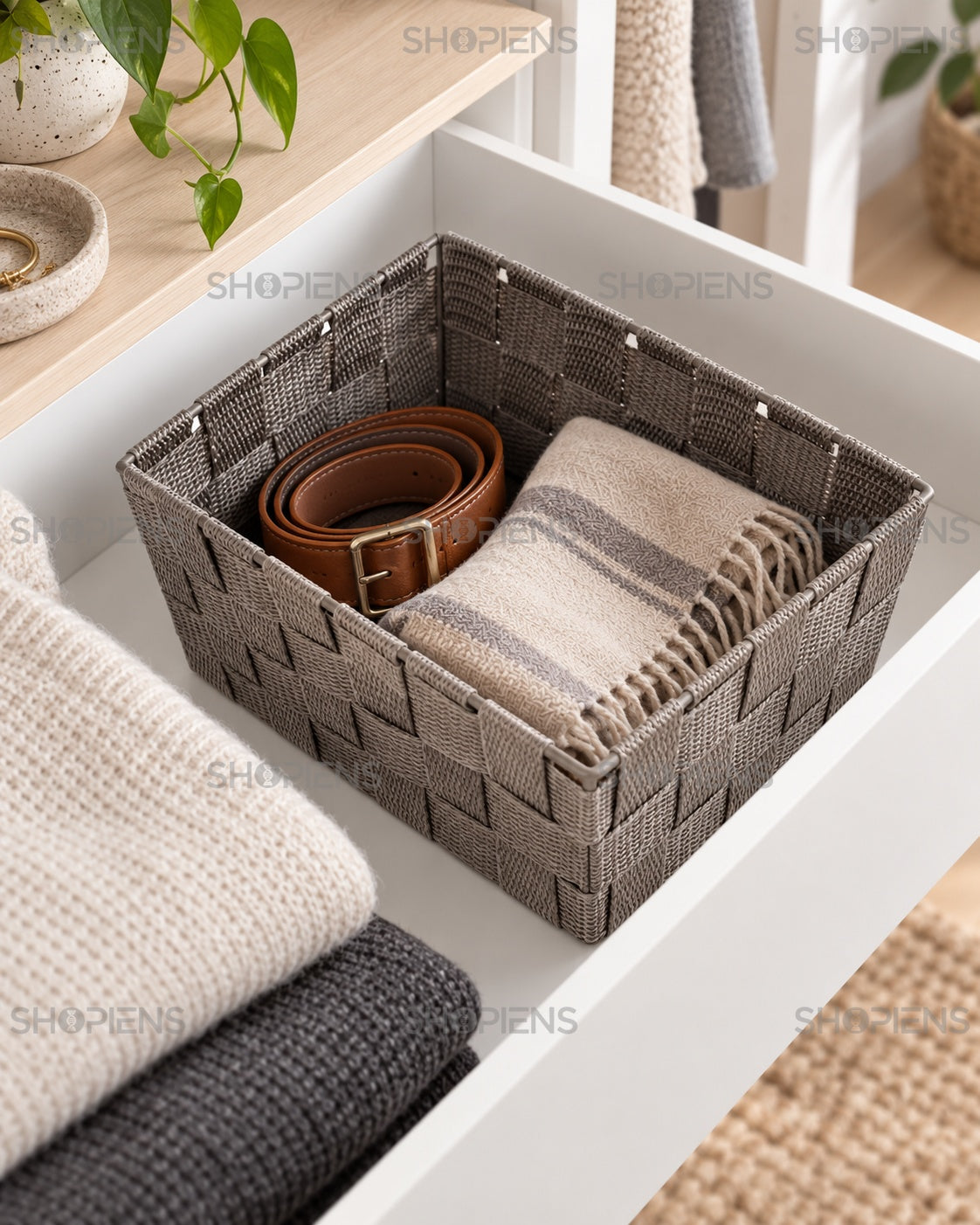 Coș Taupe pentru Accesorii și Textile Mici