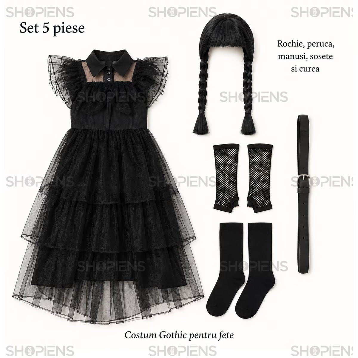 Costum Gothic Pentru Fete, 8 Ani