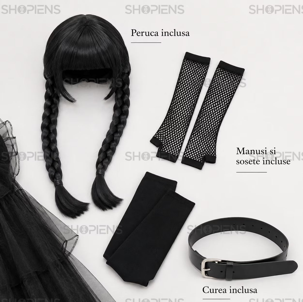 Costum Gothic Pentru Fete, 8 Ani