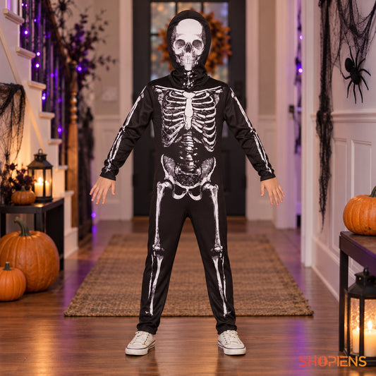 Costum Schelet Cu Glugă, 6 Ani