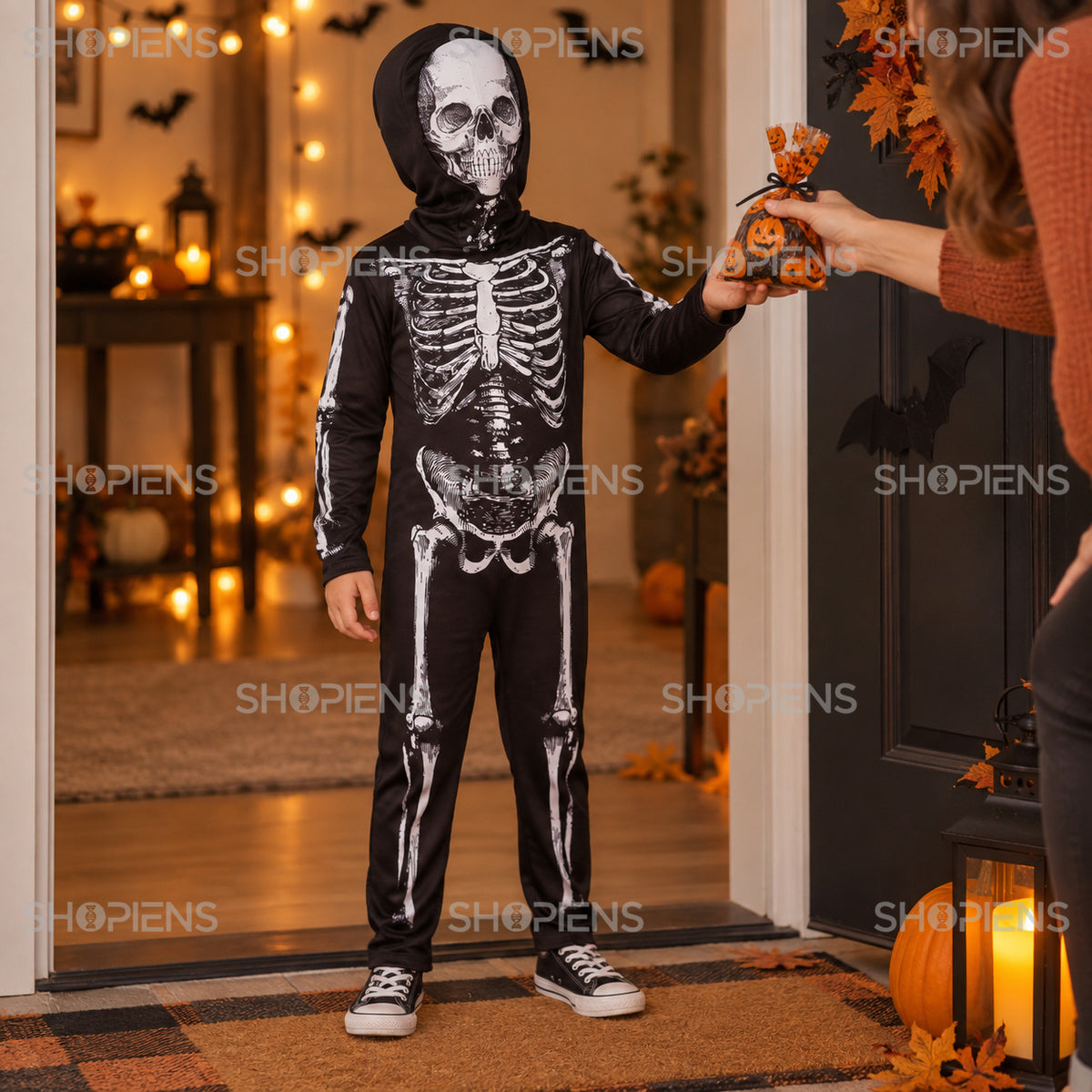 Costum Schelet Cu Glugă, 6 Ani