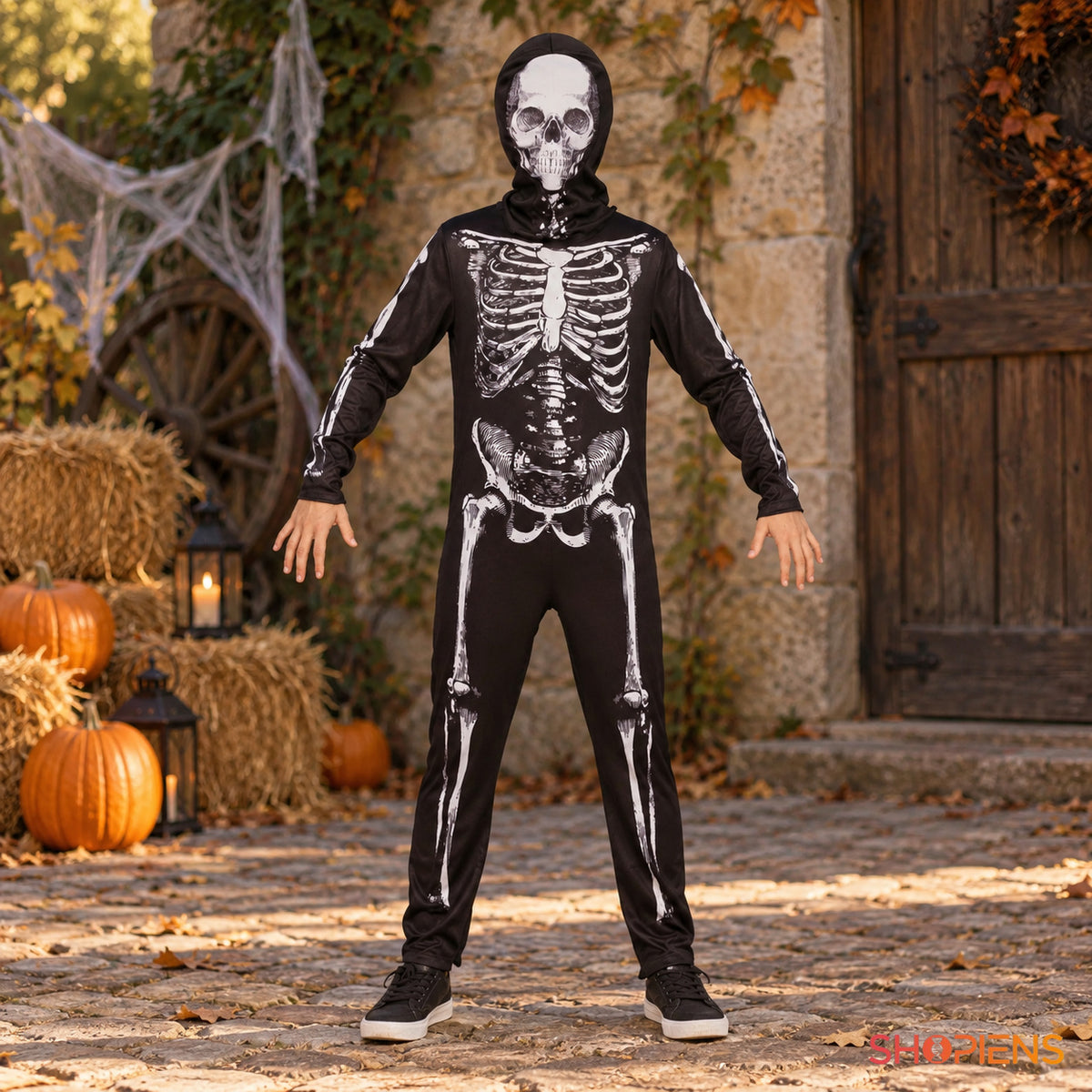 Salopetă Schelet De Halloween, 12 Ani