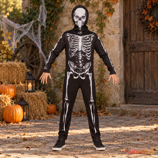 Salopetă Schelet De Halloween, 12 Ani