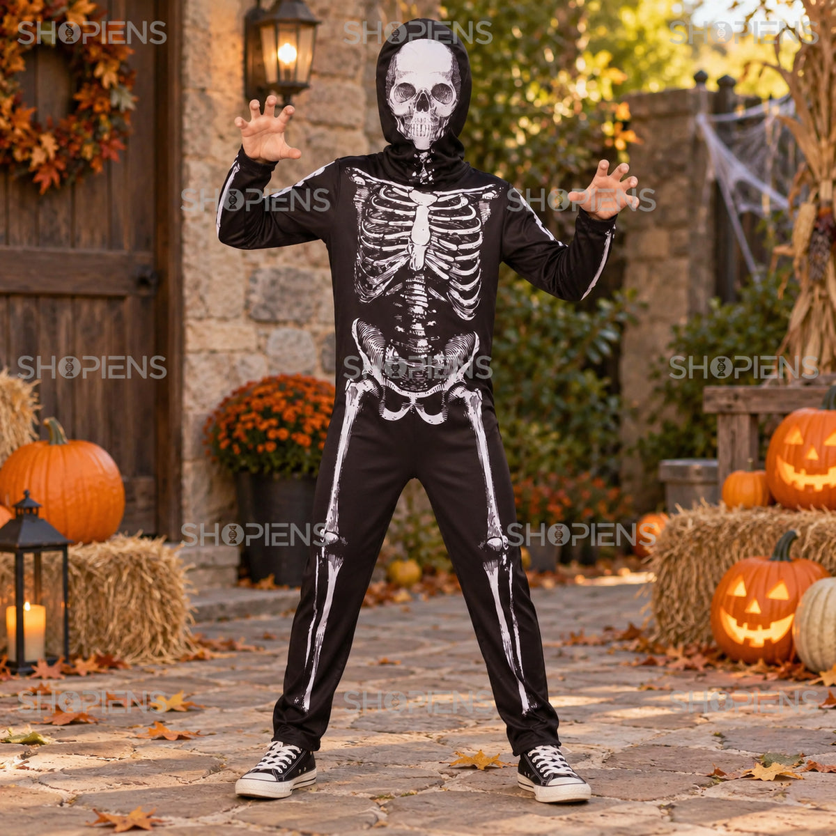 Salopetă Schelet De Halloween, 12 Ani