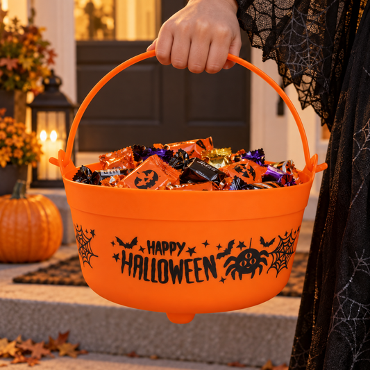 Cosulet Portocaliu Cu Maner Happy Halloween - in folosinta 1 - Shopiens