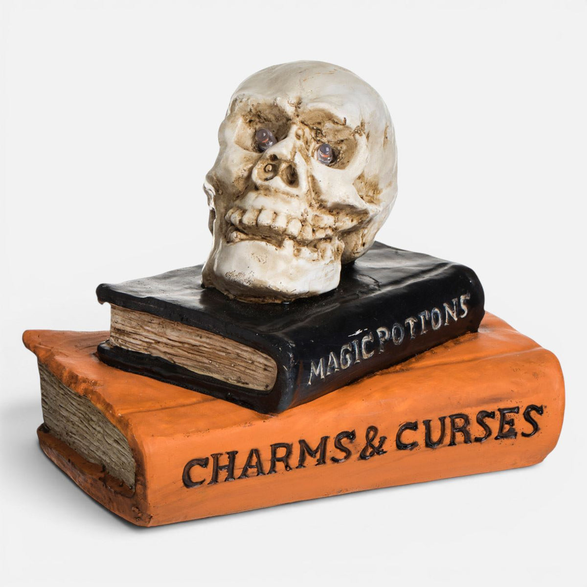 Craniu Luminos Pe Carti De Vraji, Decor Halloween 19 Cm - Shopiens