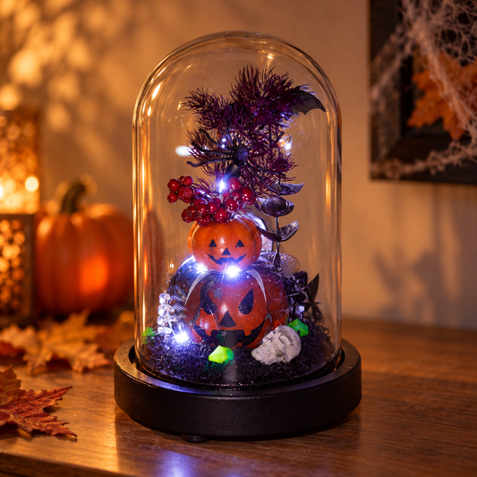 Cupola Din Sticla Cu Mana Schelet Si LED Albastru - Shopiens