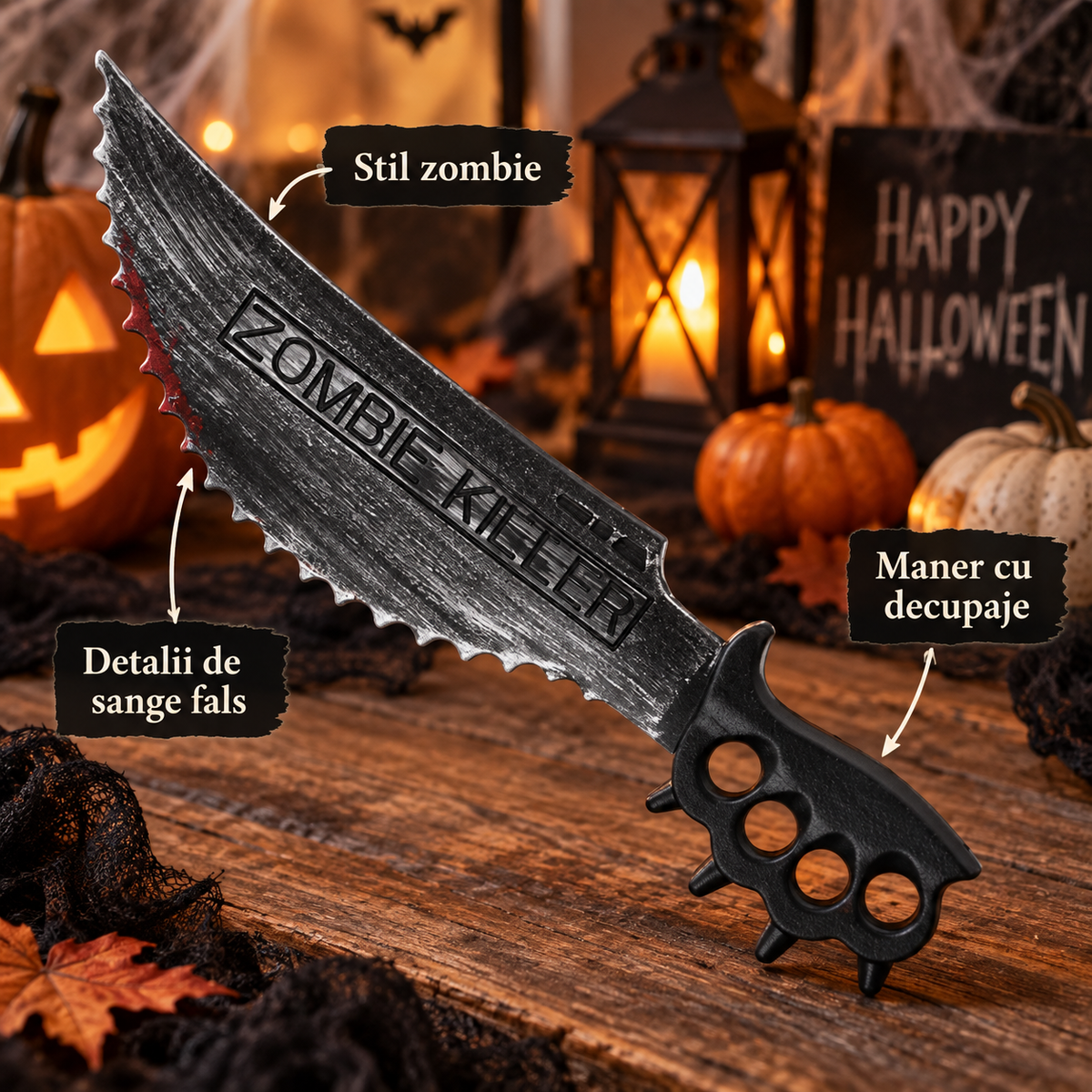 Cutit Zimtat Zombie Killer Pentru Halloween, 51 Cm - avantaje - Shopiens
