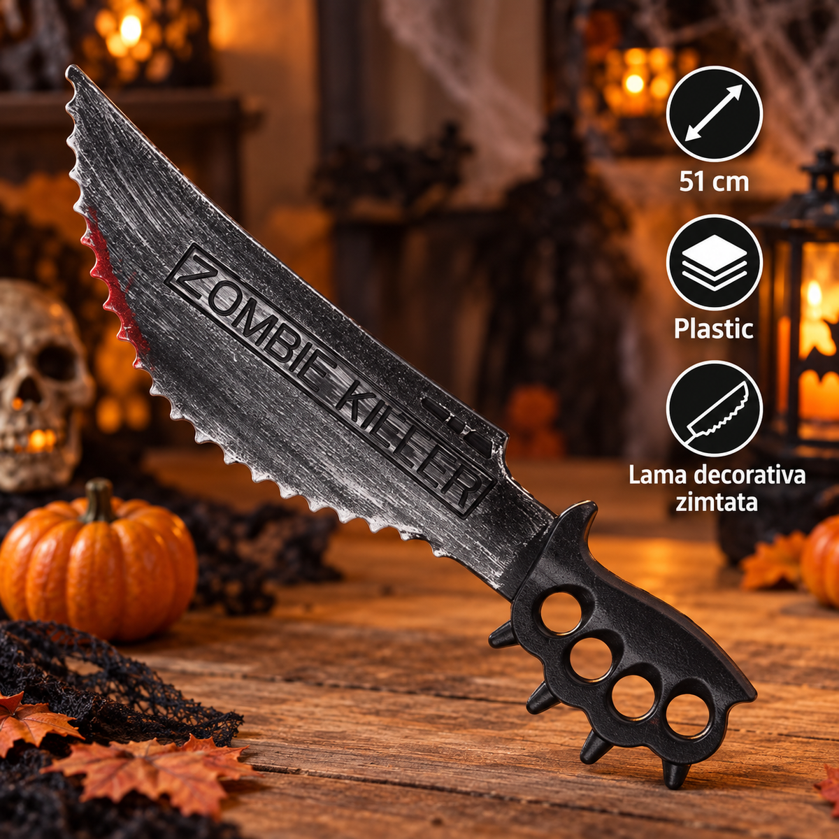 Cutit Zimtat Zombie Killer Pentru Halloween, 51 Cm - specificatii - Shopiens