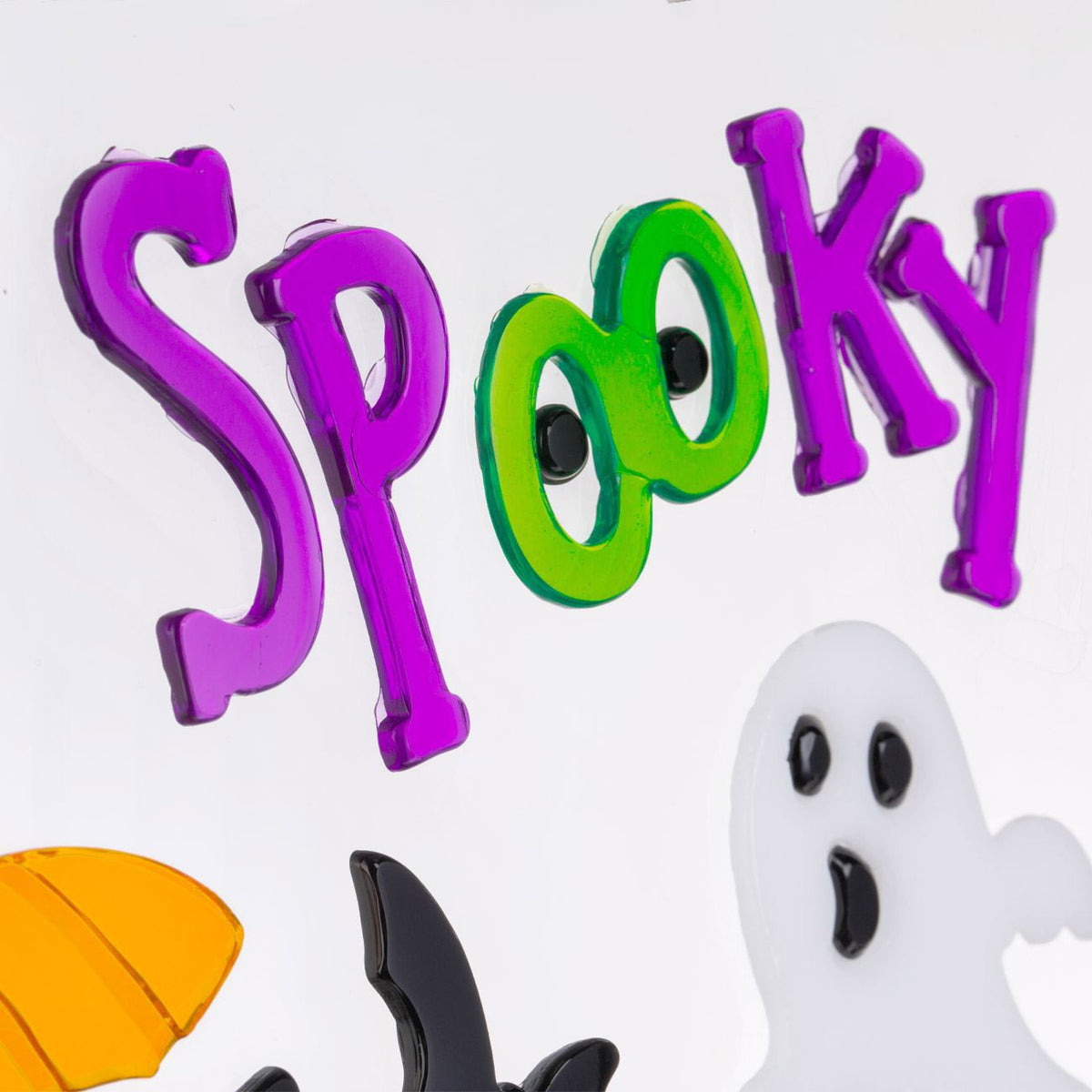 Decor Gel Pentru Geam Cu Pisica, Fantoma Si Dovleci - Shopiens