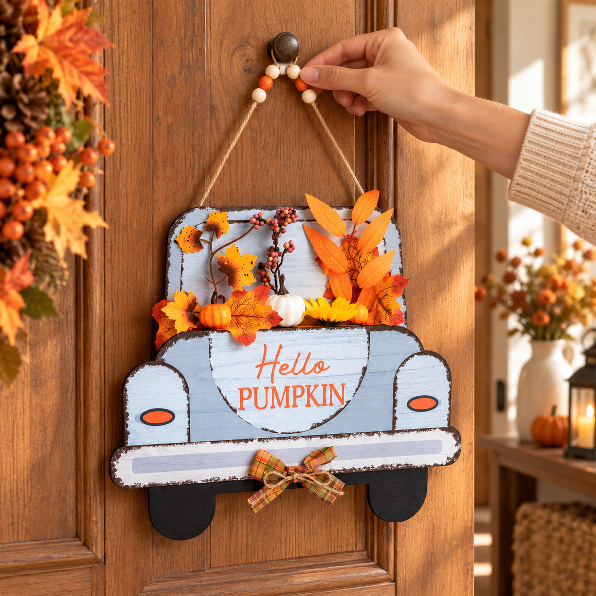 Decoratiune Masina Hello Pumpkin Pentru Usa Si Perete - in folosinta 2 - Shopiens