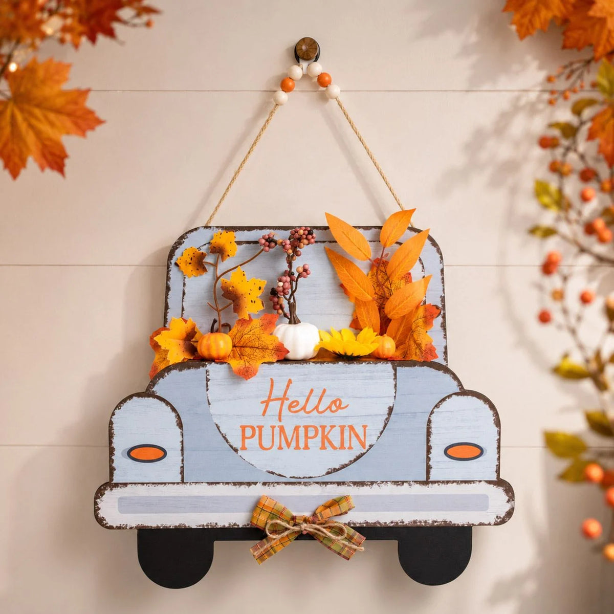 Decoratiune Masina Hello Pumpkin Pentru Usa Si Perete - lifestyle principala - Shopiens