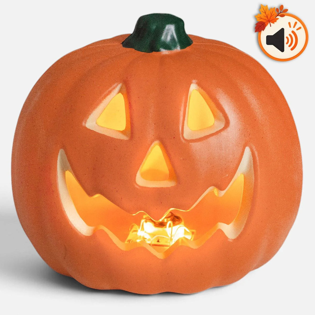 Dovleac Cu Sunete Infricosatoare Si LED, Halloween 21 Cm - Shopiens