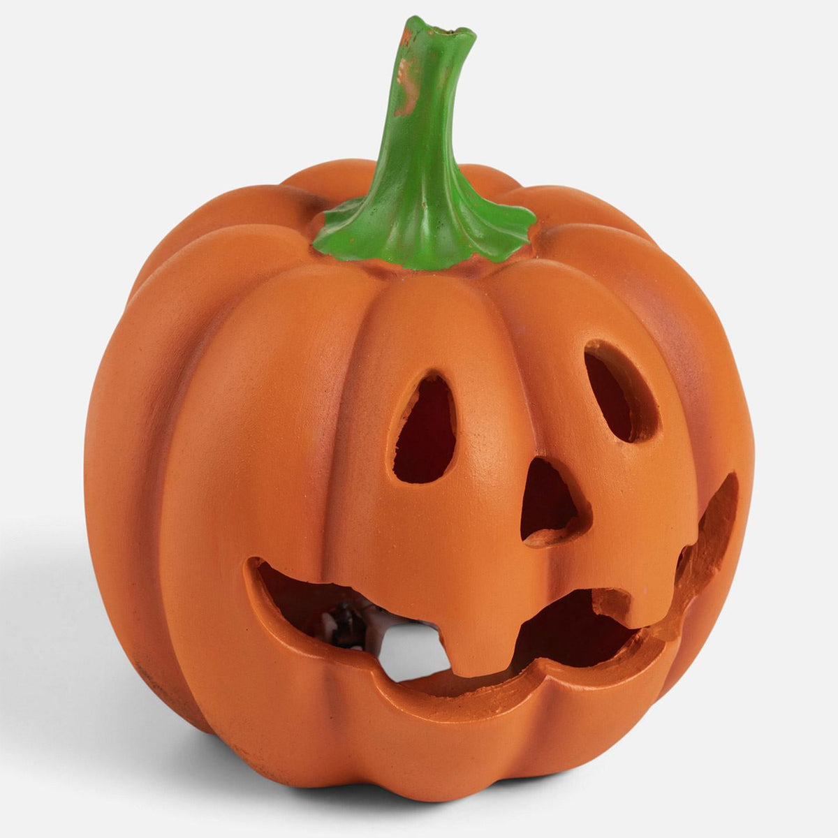 Dovleac Portocaliu Din Polirasina Cu LED, Halloween 12 Cm - Shopiens