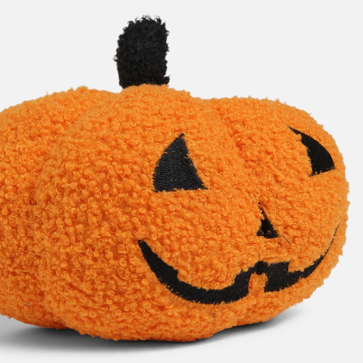 Dovleac textil zambitor de Halloween cu codita neagra, 20 x 12 cm - Shopiens