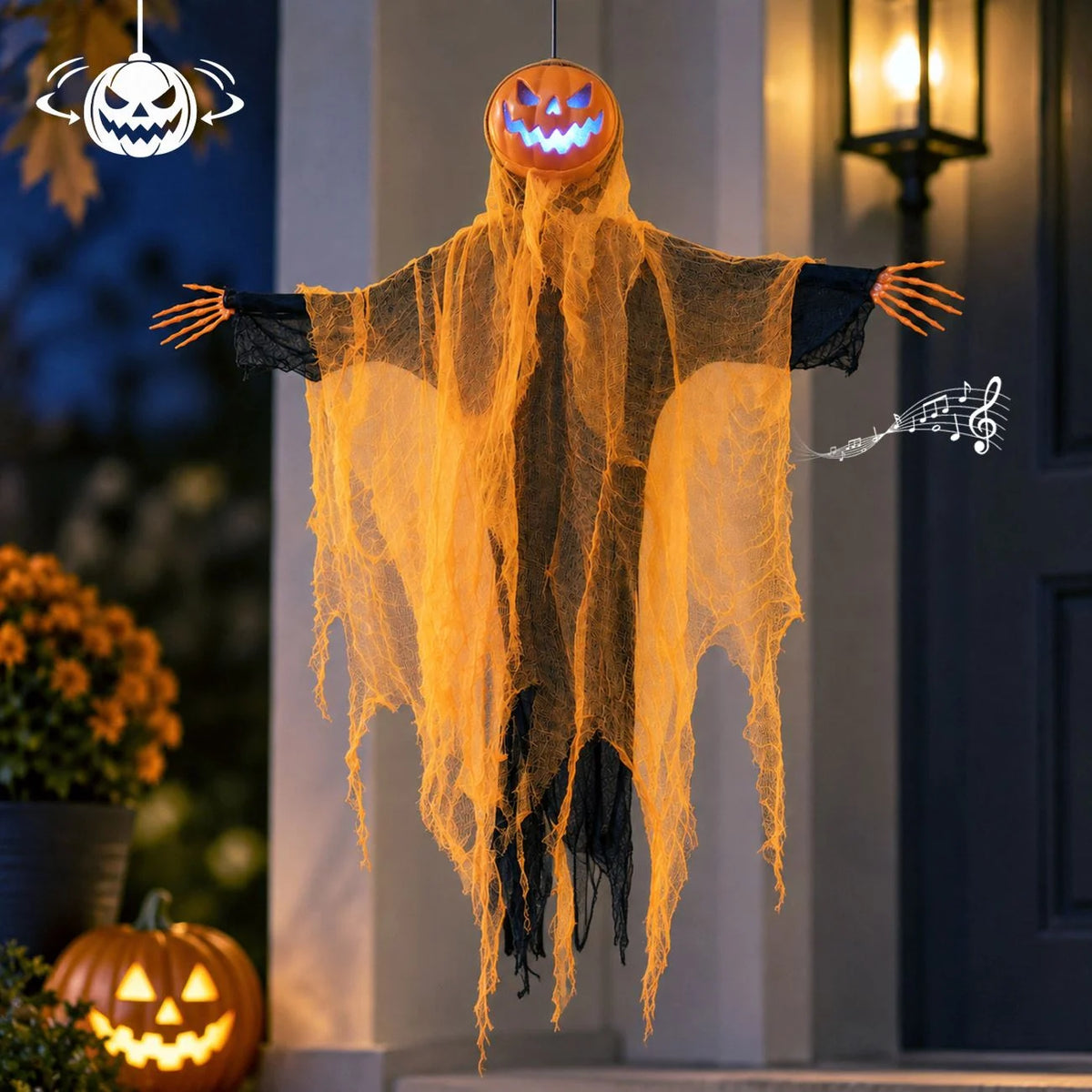 Fantoma Animata Cu Lumina Si Sunet Pentru Halloween - Shopiens