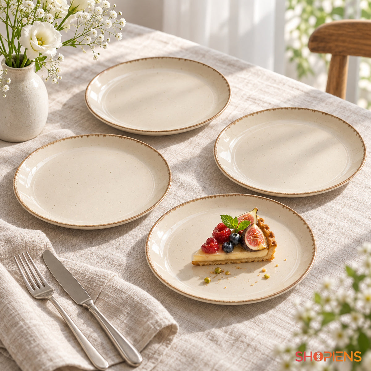 Farfurii ceramice pentru desert, 4 bucăți