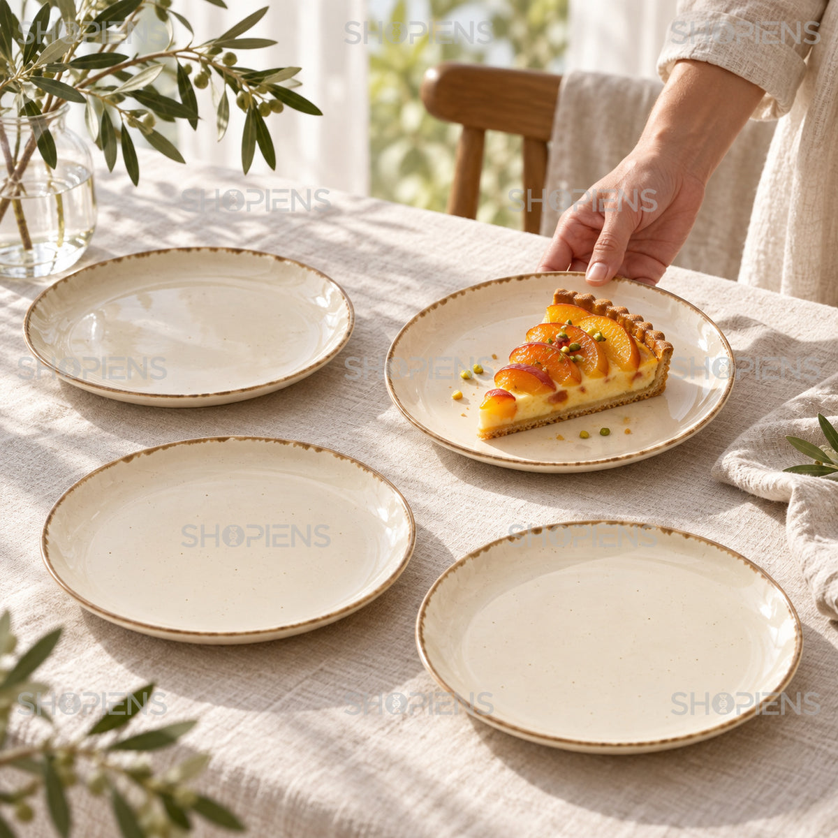 Farfurii ceramice pentru desert, 4 bucăți