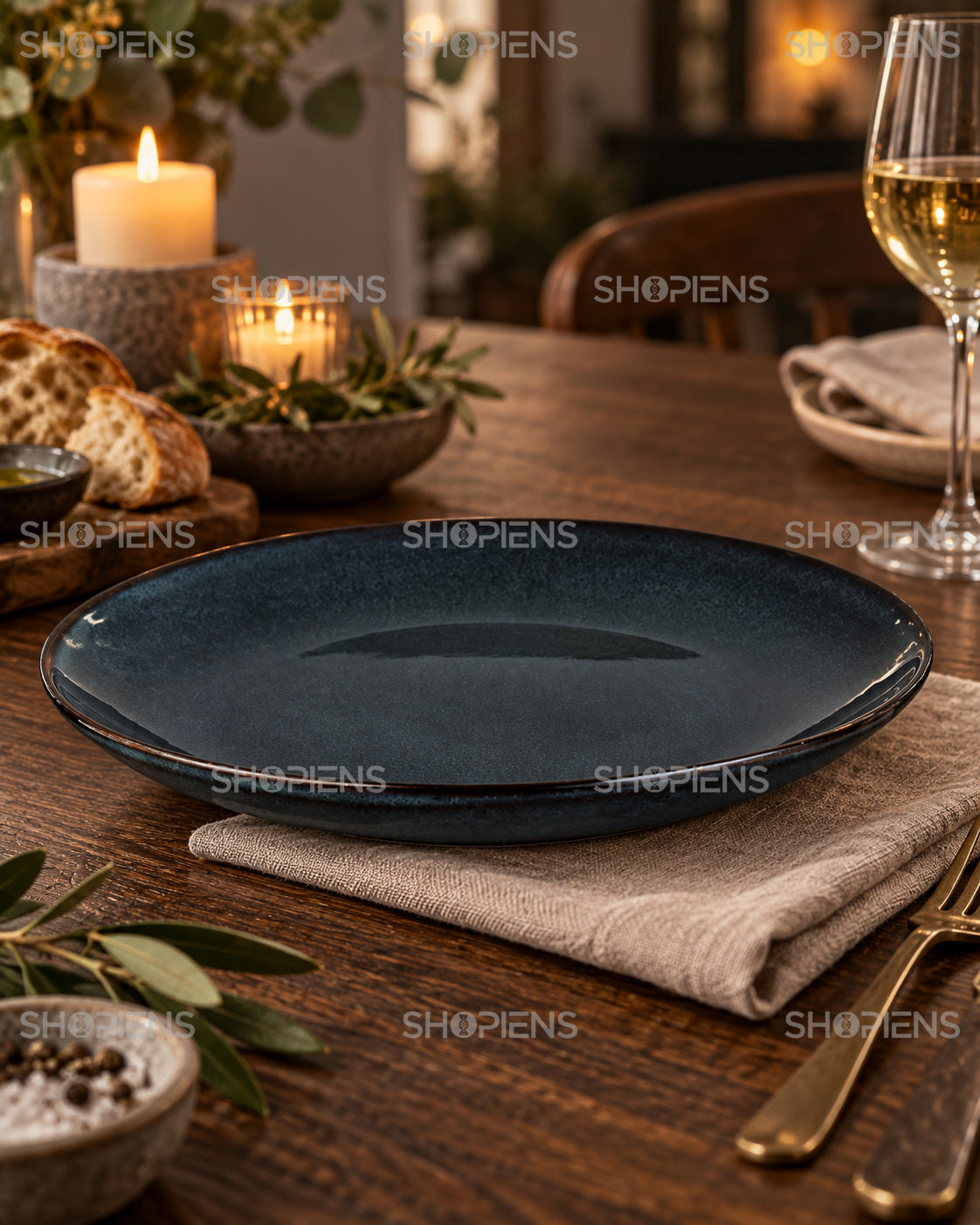 4 farfurii ceramice pentru cină, 26,5 cm