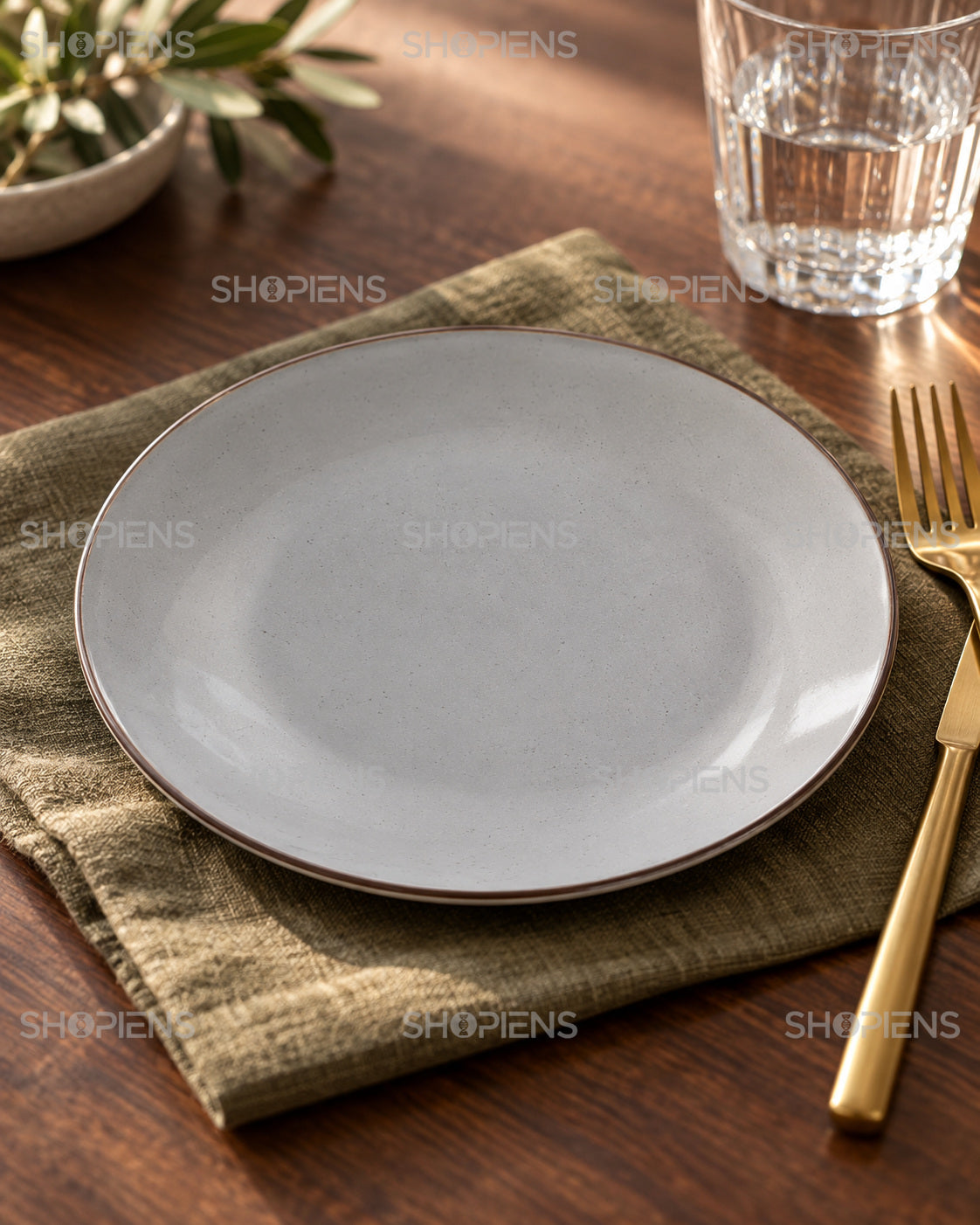 Set de 2 farfurii gri pentru desert, 21 cm