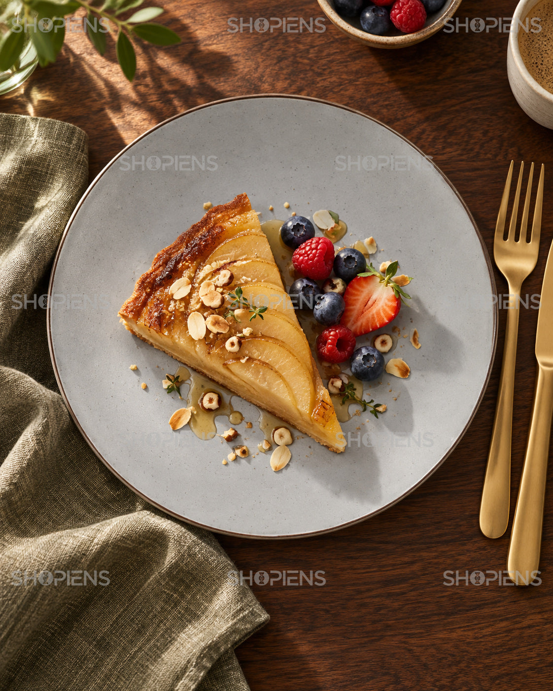 Set de 2 farfurii gri pentru desert, 21 cm
