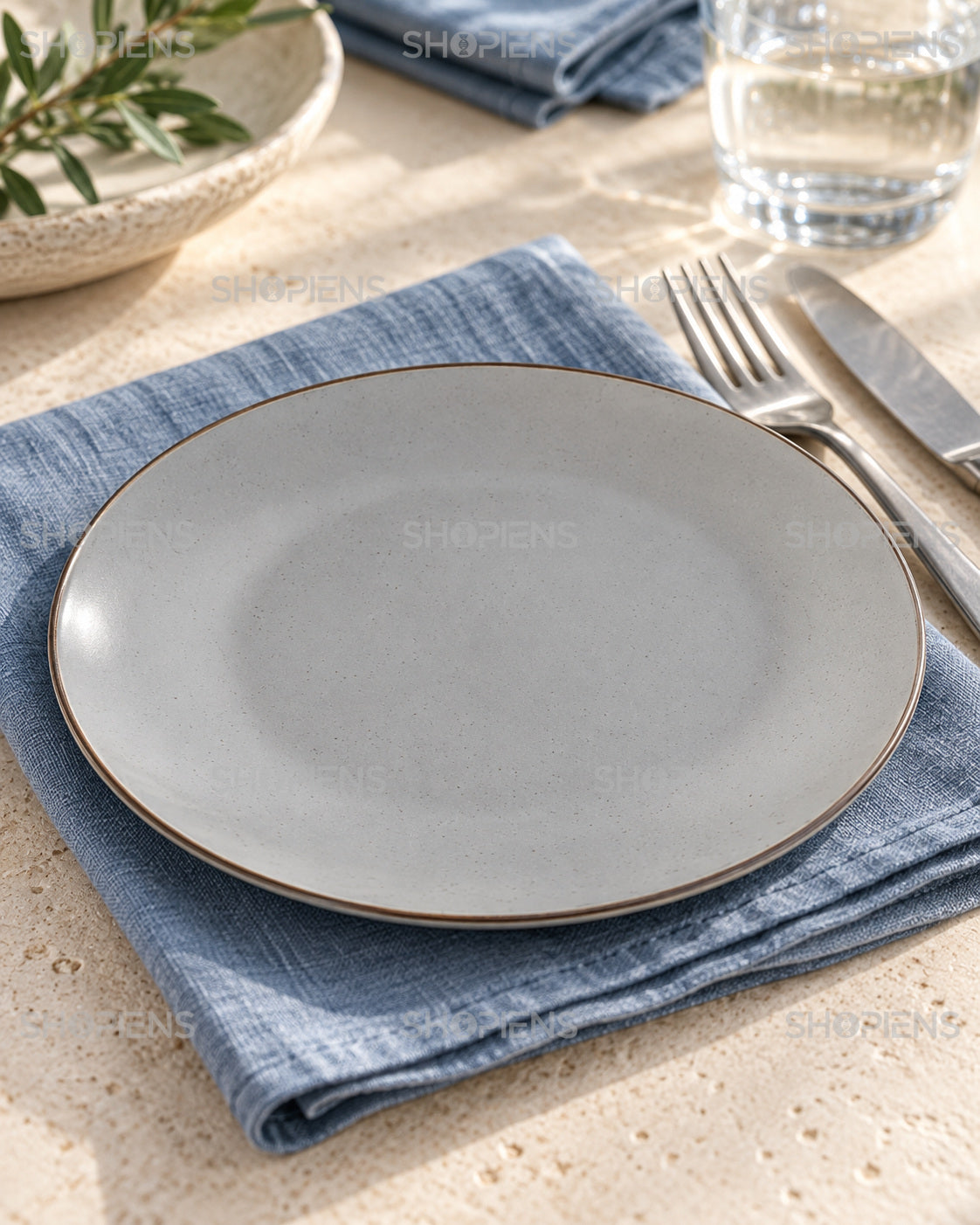 4 farfurii ceramice gri pentru gustări, 21 cm