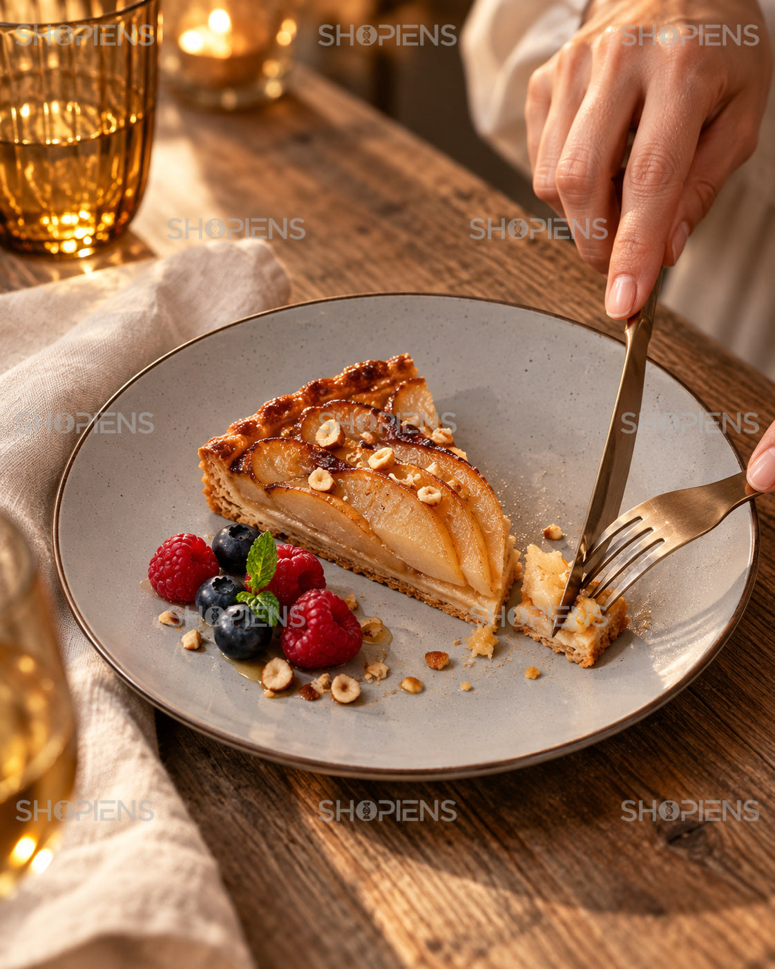 Set de 6 farfurii gri pentru servire, 21 cm
