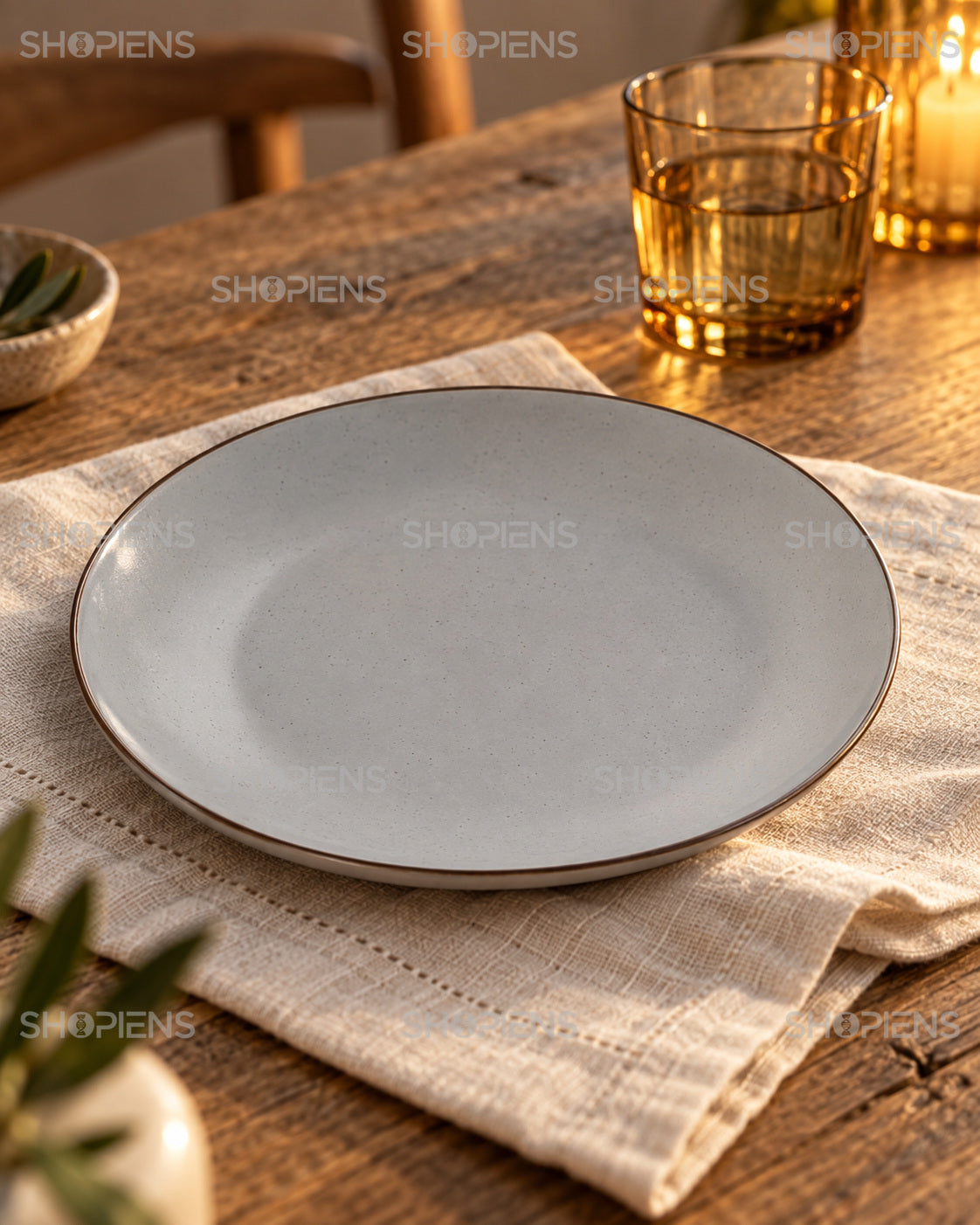 Set de 6 farfurii gri pentru servire, 21 cm