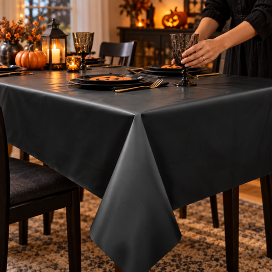 Fata De Masa Neagra Pentru Petreceri, 274 X 137 Cm - in folosinta 1 - Shopiens