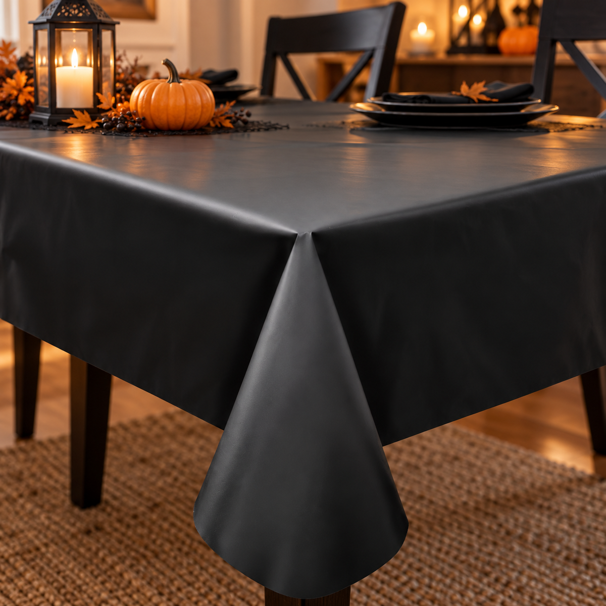 Fata De Masa Neagra Pentru Petreceri, 274 X 137 Cm - lifestyle principala - Shopiens