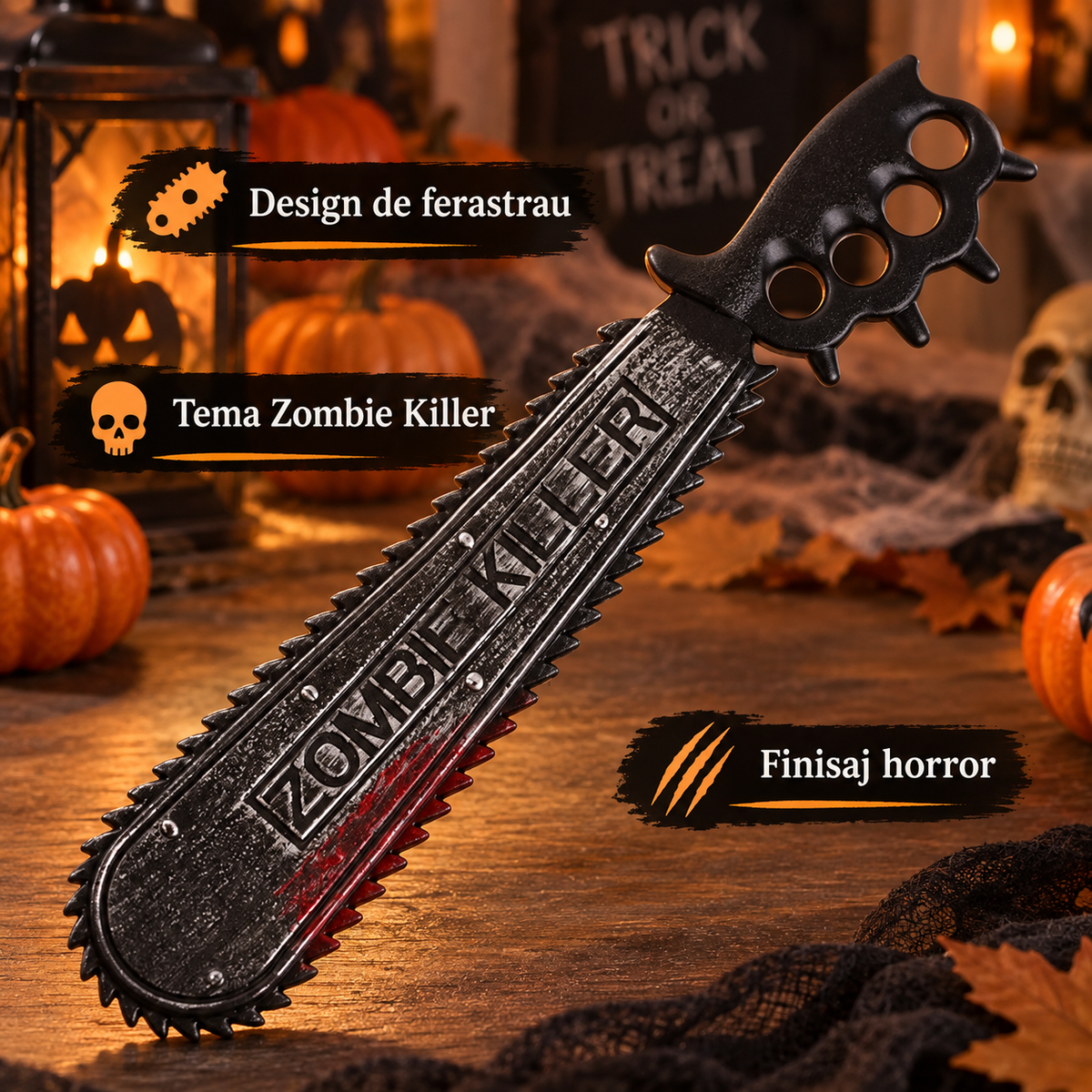 Ferastrau Decorativ Zombie Killer, Plastic, 50 Cm - avantaje - Shopiens