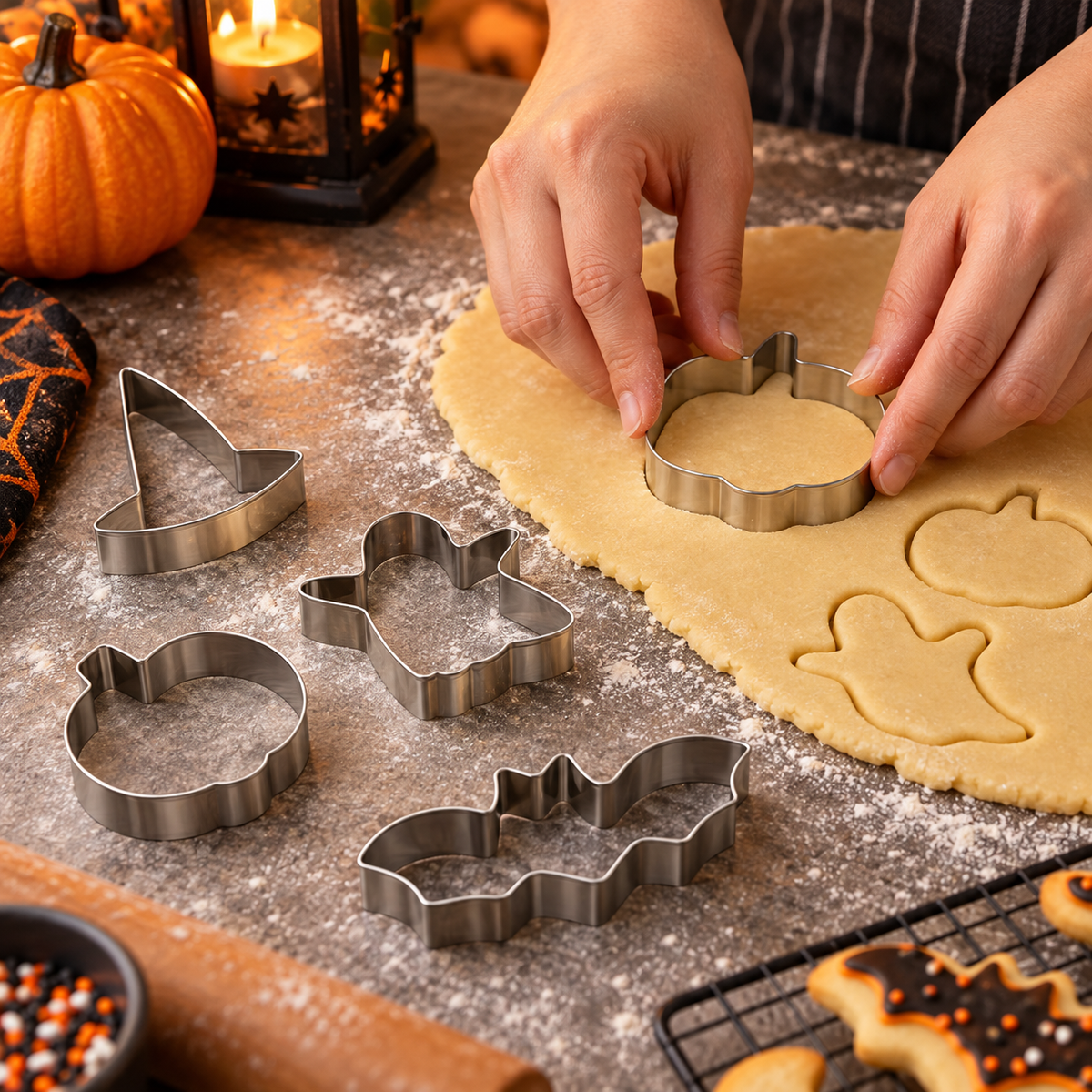 Forme Din Inox Pentru Biscuiti Halloween, Set De 5 - in folosinta 1 - Shopiens