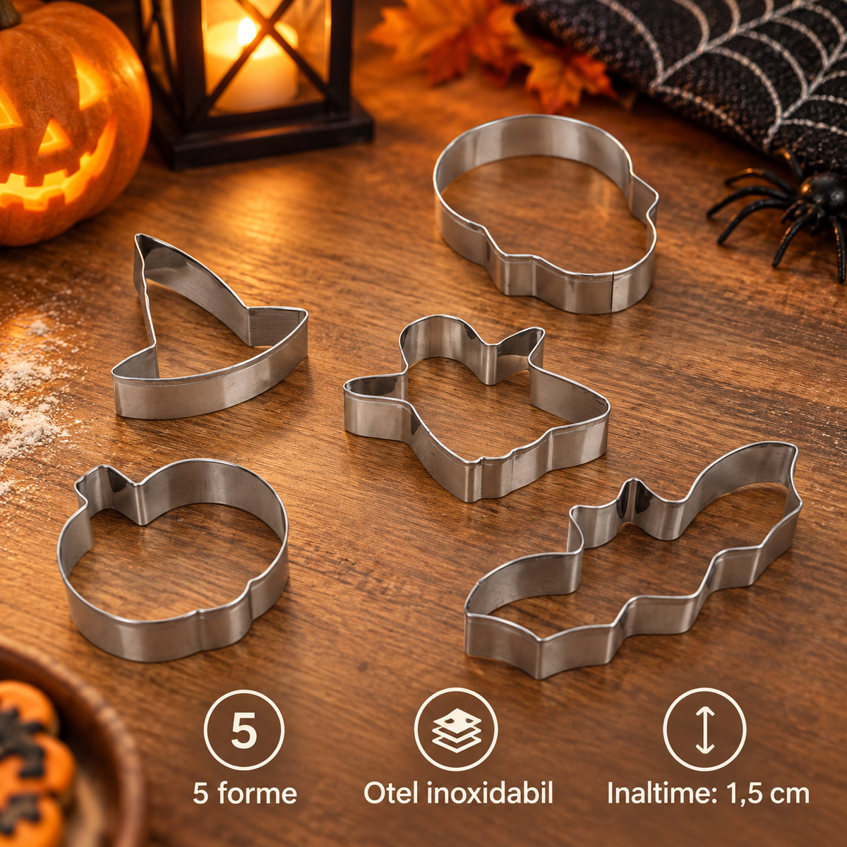 Forme Din Inox Pentru Biscuiti Halloween, Set De 5 - specificatii - Shopiens