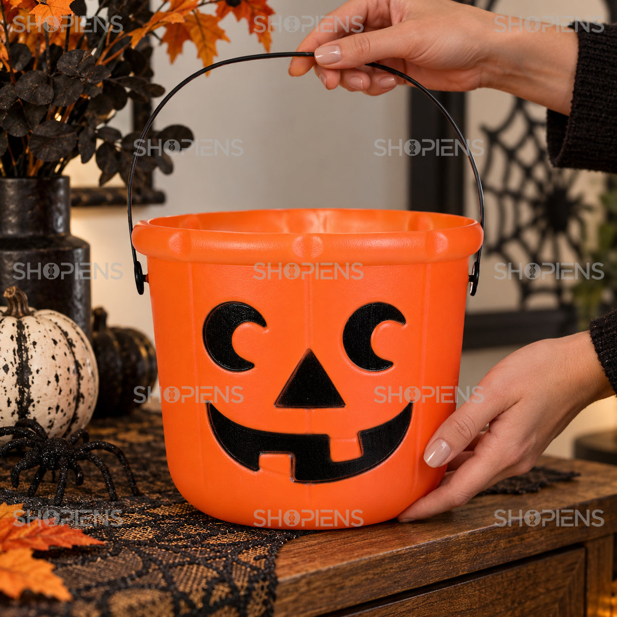 Găletușă Dovleac De Halloween, 17 Cm