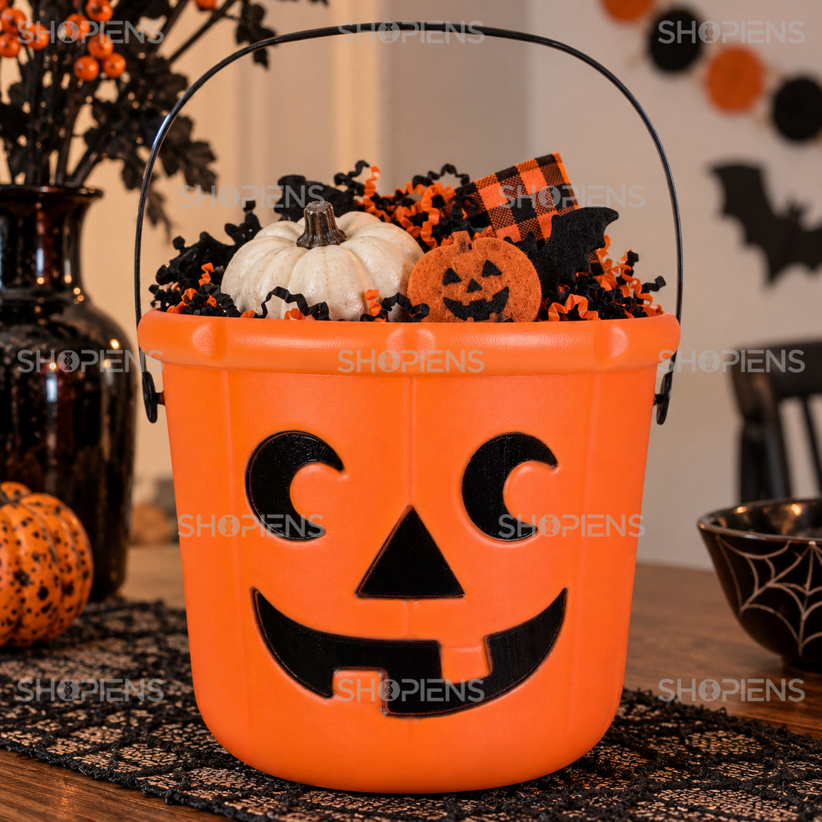 Găletușă Dovleac De Halloween, 17 Cm