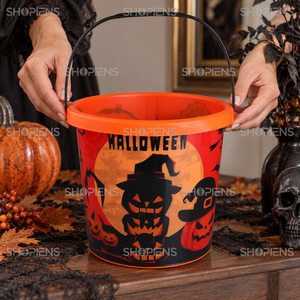Găletușă Halloween Cu Dovleci, 18 Cm
