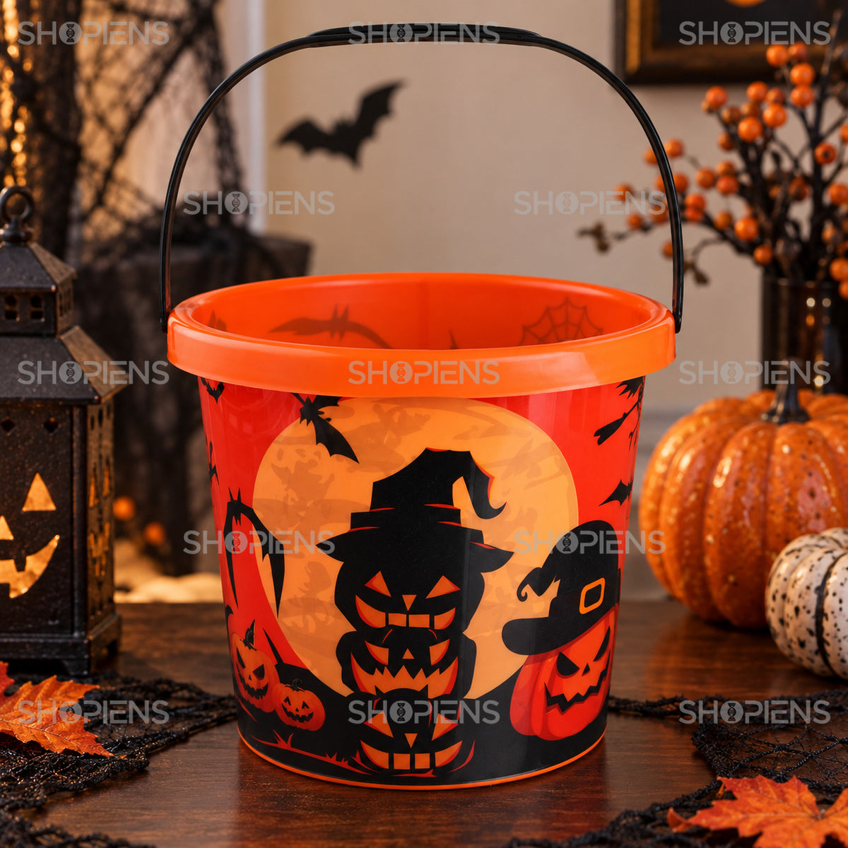 Găletușă Halloween Cu Dovleci, 18 Cm