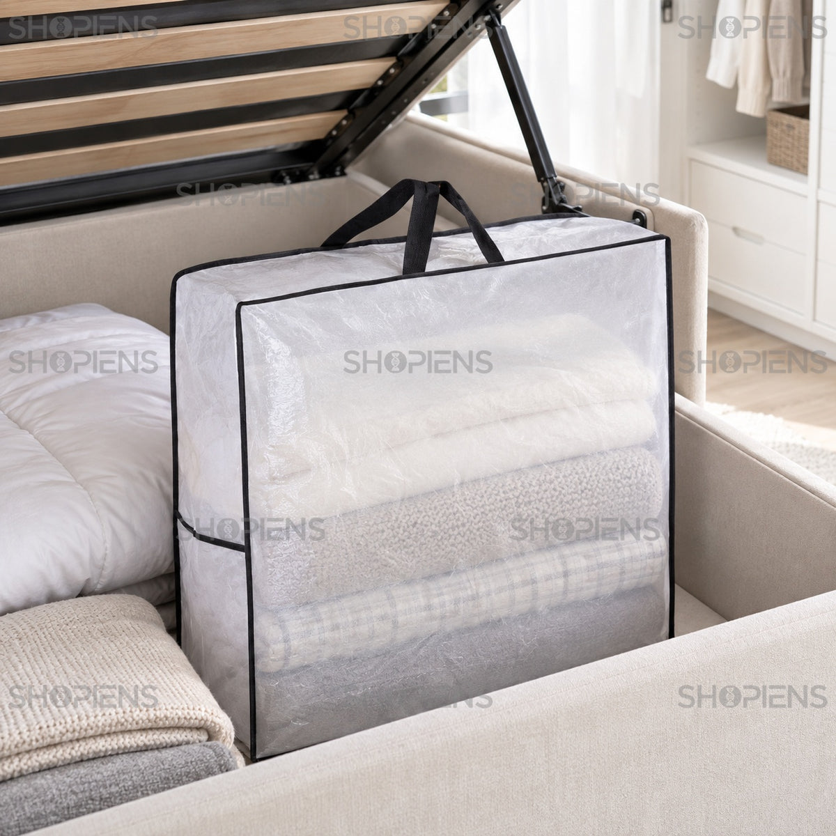 Geantă transparentă pentru textile, 60 cm