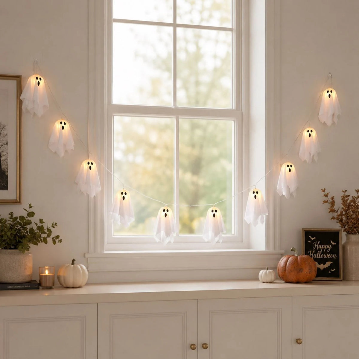 Ghirlanda Cu 10 Fantome Luminoase Si Trei Moduri, 276 Cm - Shopiens