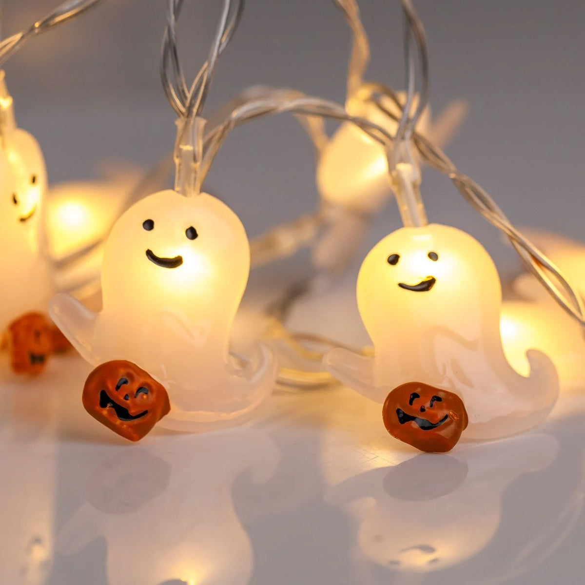 Ghirlanda Cu Zece Fantome LED Alb Cald, 0,9 M - Shopiens