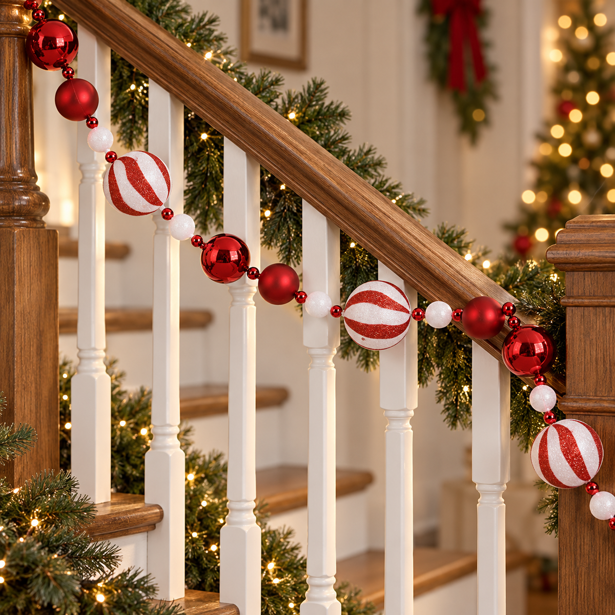 Ghirlanda Festiva Cu Globuri Candy De 8 Cm, 2,08 M - lifestyle principala - Shopiens