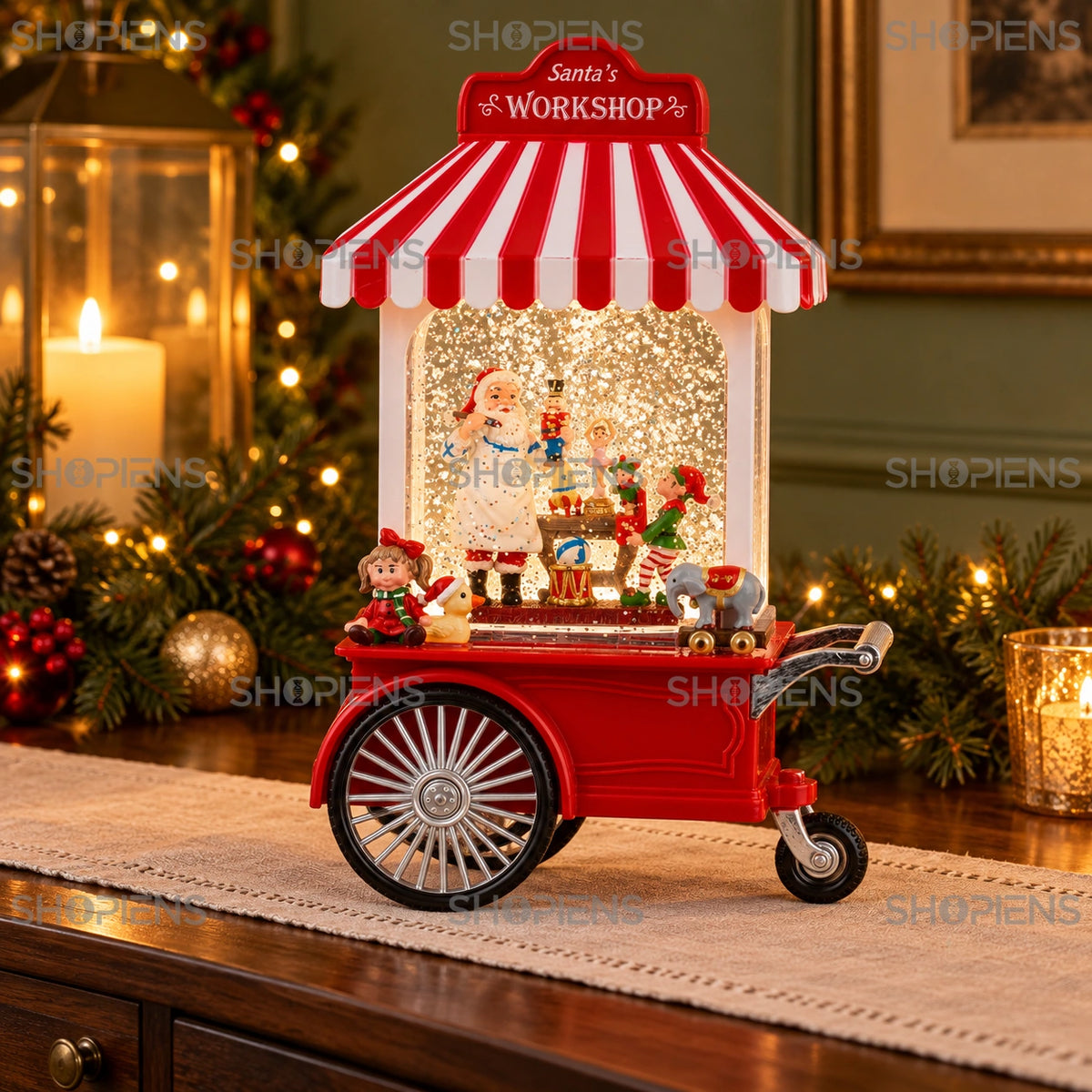 Decorațiune candy shop cu glitter, LED și muzică, 28 cm în decor festiv de seară | Shopiens®