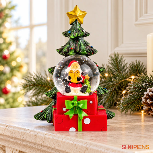 Decorațiune cu glob, Moș Crăciun și brad, 12 cm într-un decor luminos de Crăciun | Shopiens®