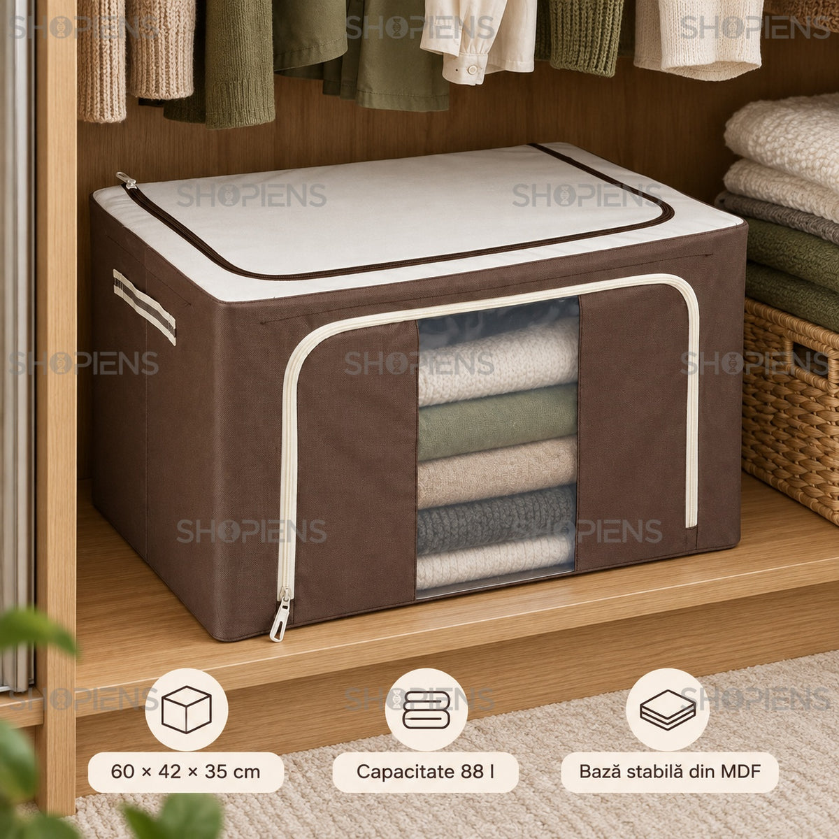 Husă cu acces frontal pentru textile, 88 l