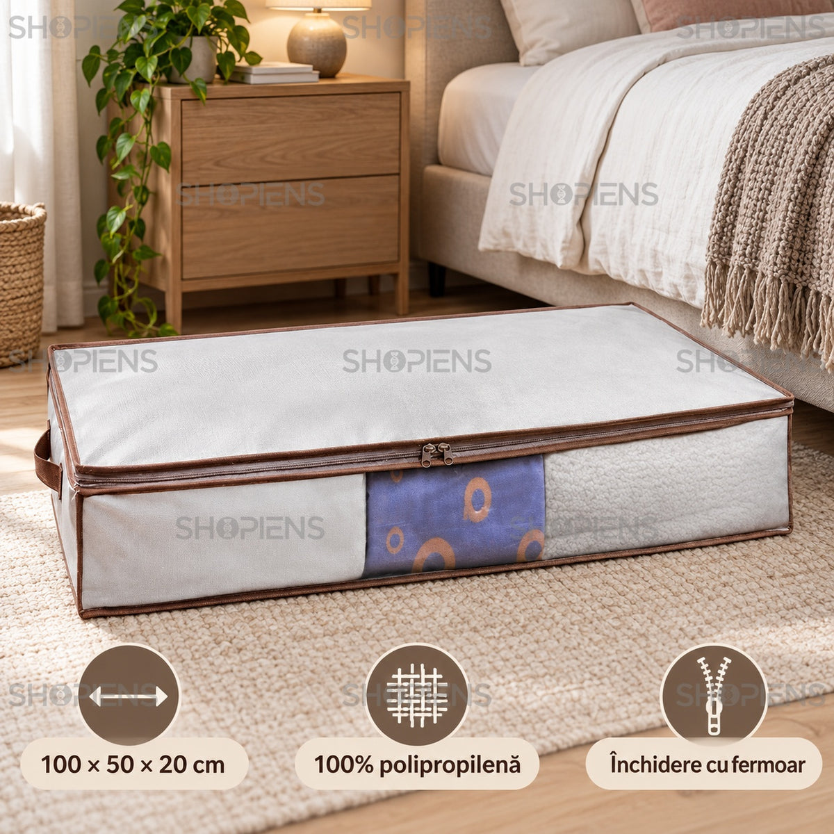 Husă lungă pentru plăpumi și pături, 100 cm