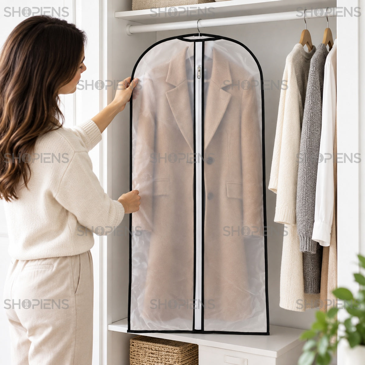 Husă de protecție pentru haine, 137 cm