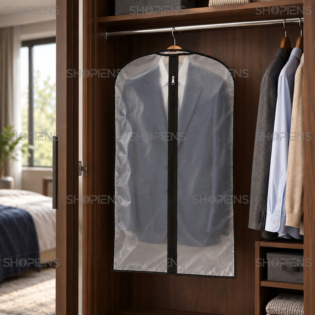 Husă transparentă pentru costum, 90 cm