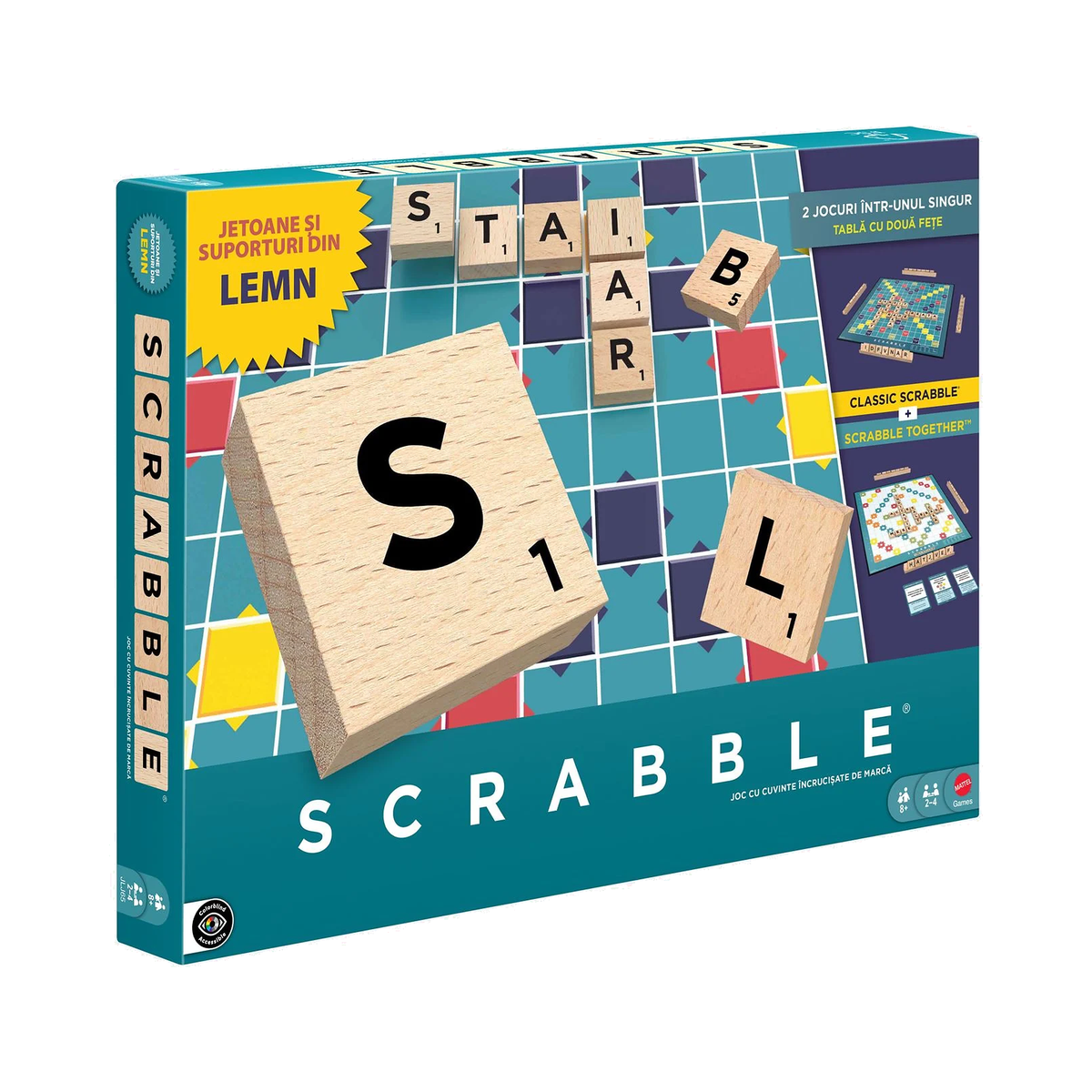 Joc de societate Scrabble cu jetoane din lemn | Shopiens