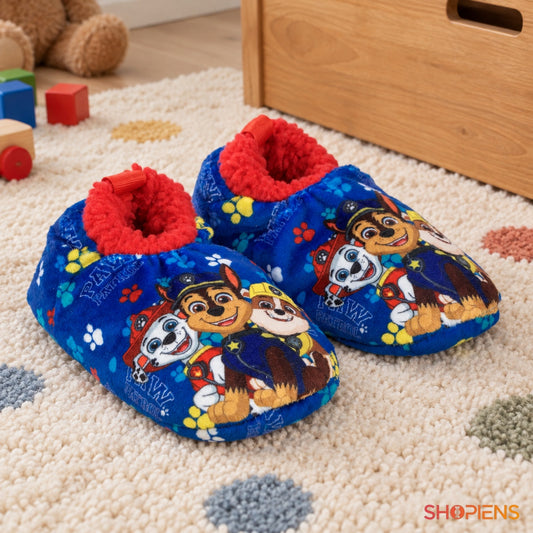 Botoșei albaștri cu cățelușii Paw Patrol — în decor de casă, mărimea 27-28