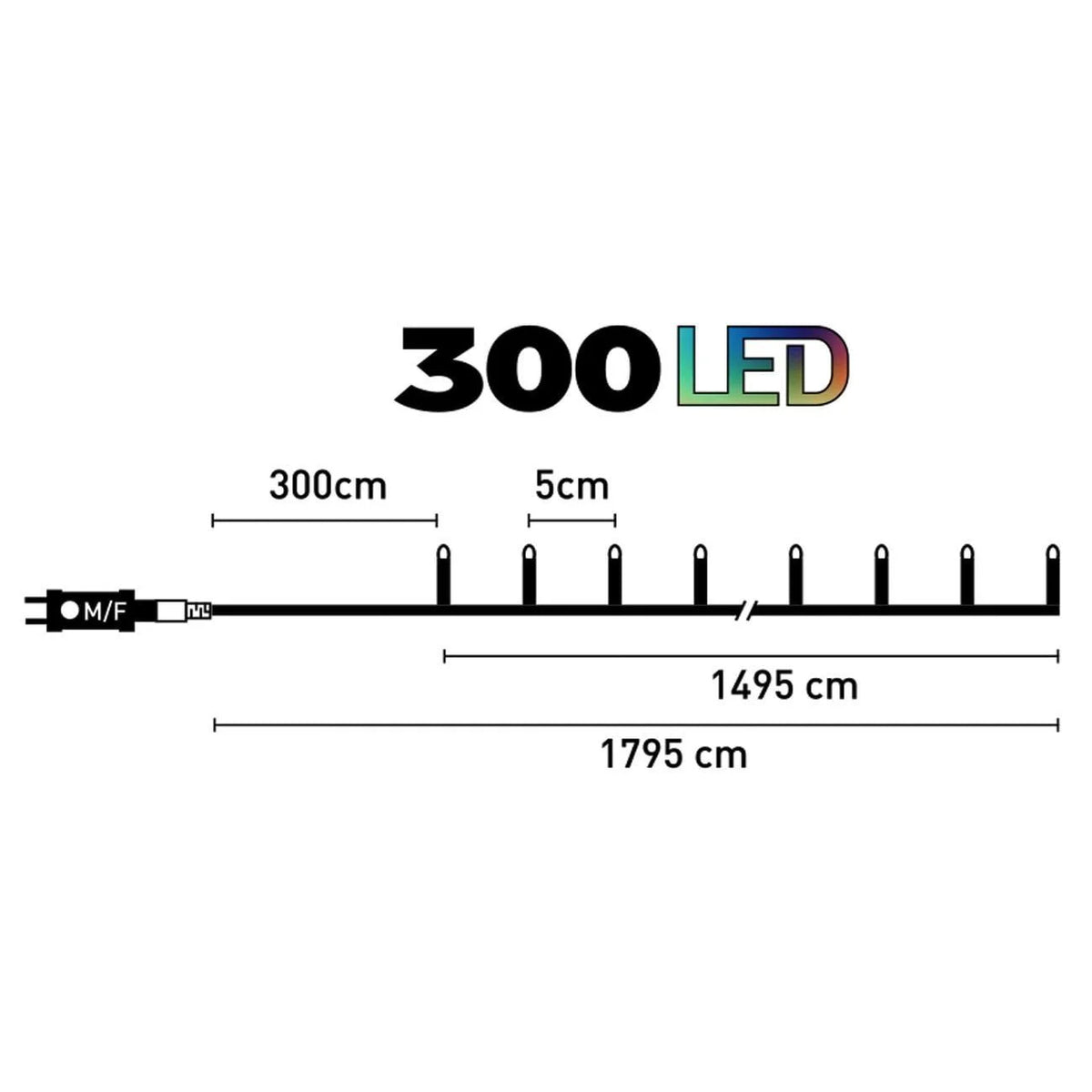 Instalație LED de Crăciun cu programe de iluminare și cablu transparent, de interior și exterior | Shopiens